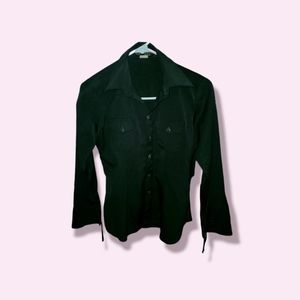 Small Desien Charcoal Grey Button Up Shirt